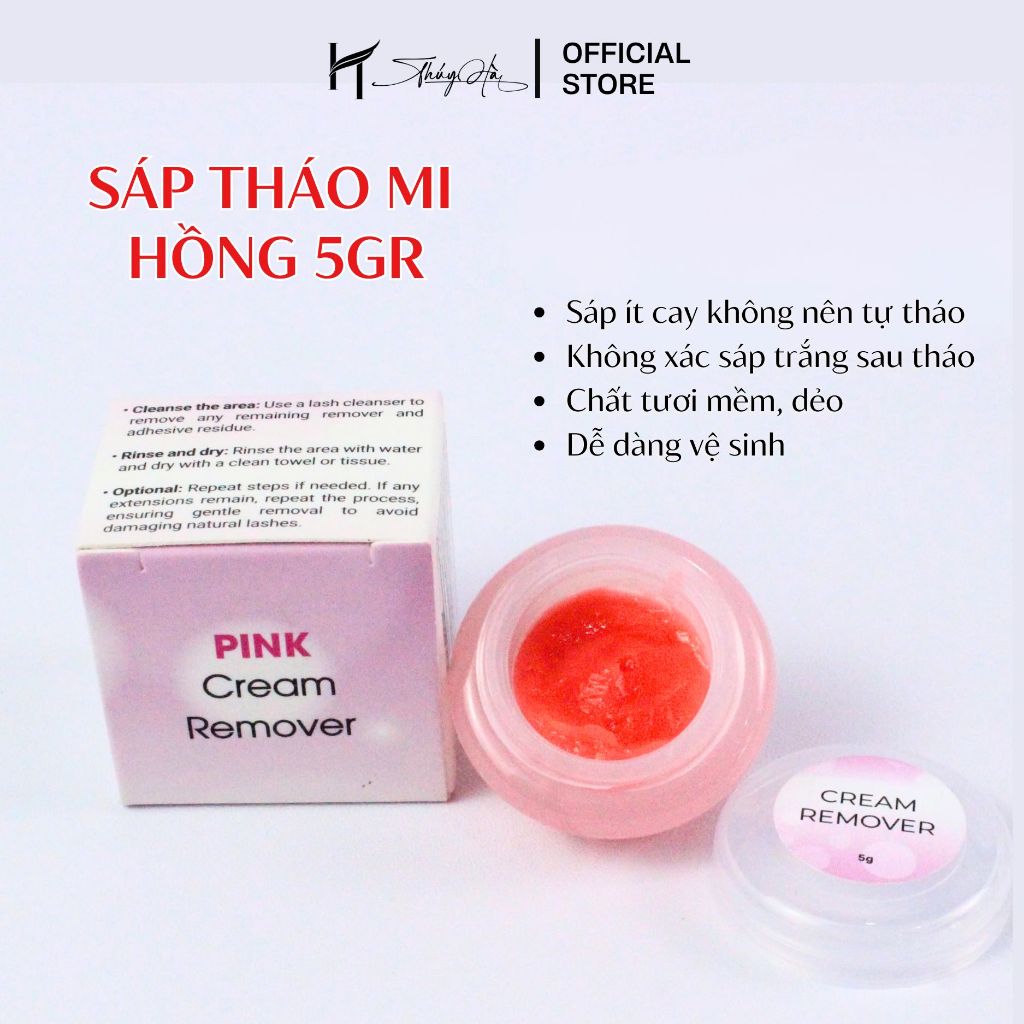 Sáp Tháo Mi Hồng 5g - PINK CREAM REMOVER 5g - Sáp ít cay, không sáp trắng - Thúy Hà