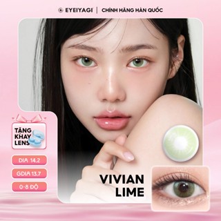  Kính áp tròng EYEIYAGI lens vàng Vivian Lime giãn tròng 14.2mm | Lens cận 3 tháng độ cận 0-8 