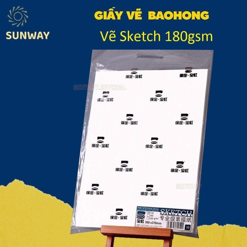 [ĐẬU HÓI]-Giấy Baohong vẽ chì 180gsm - A2/A3/A4/A5