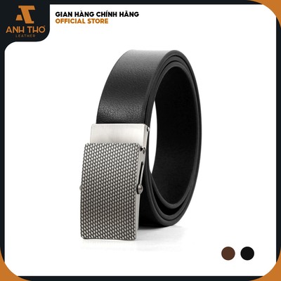 Thắt lưng khóa lăn SML01, da bò nguyên tấm bền bỉ, khoá lăn (khoá kéo) hợp kim không rỉ, Anh Tho Leather