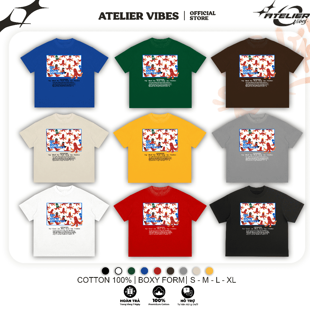 Áo Thun Boxy Oversize Unisex ATELIER VIBES  otoa Sobi – Cotton Local Brand Nam Nữ ATELIER VIBES