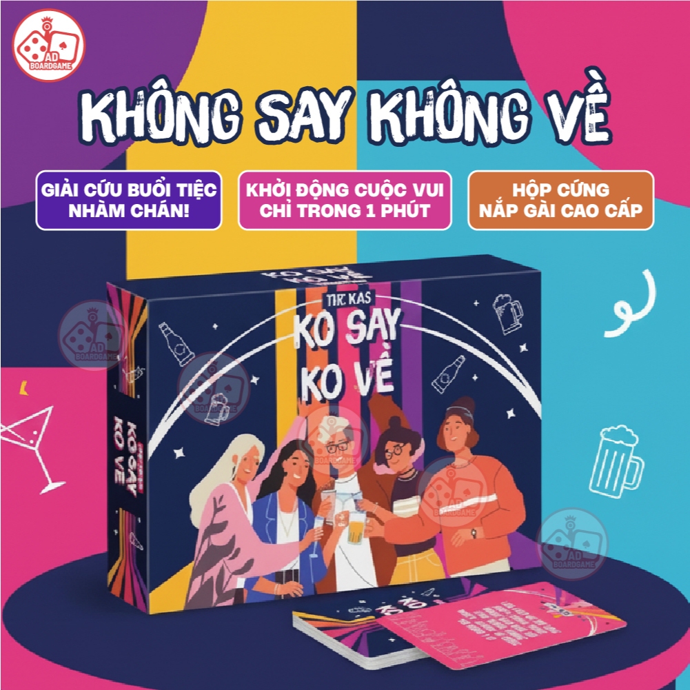 [BÀI NHẬU] Bộ Drinking Game Không Say Không Về Hộp Cao Cấp Party Game Tụ Họp Hội Bạn Bè Xả Stress