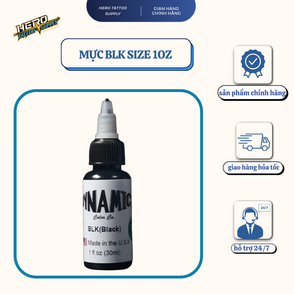 Mực Xăm Dynamic Chính Hãng - Chai Chiết 1oz-30ml - mực xăm tattoo