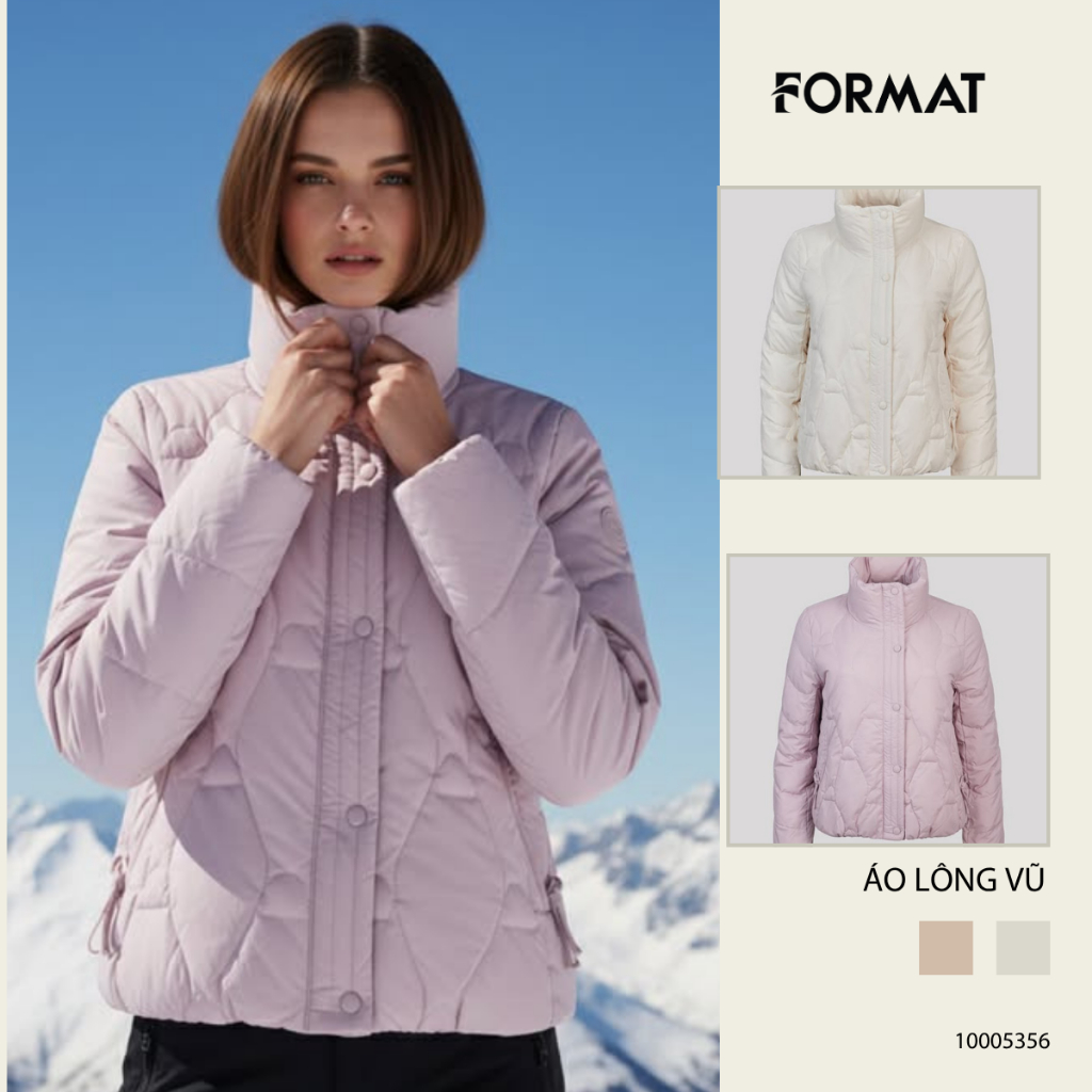 Áo khoác lông vũ nữ Format 10005356 cổ cao chất liệu cao cấp phong cách thời trang hiện đại
