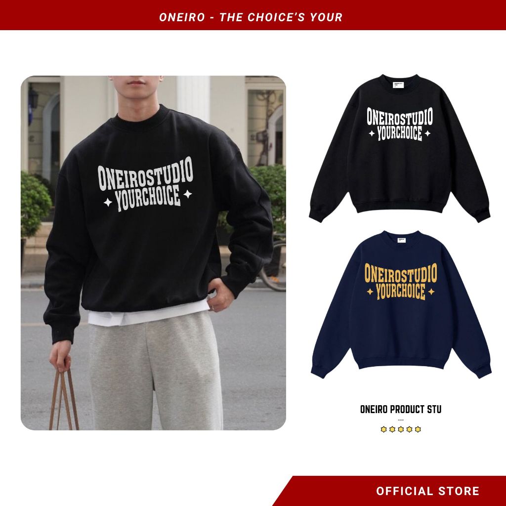Áo Sweater local brand Oneiro nam nữ Nỉ lót lông cáo Cotton 100% Unisex Local Brand - Yourchoice