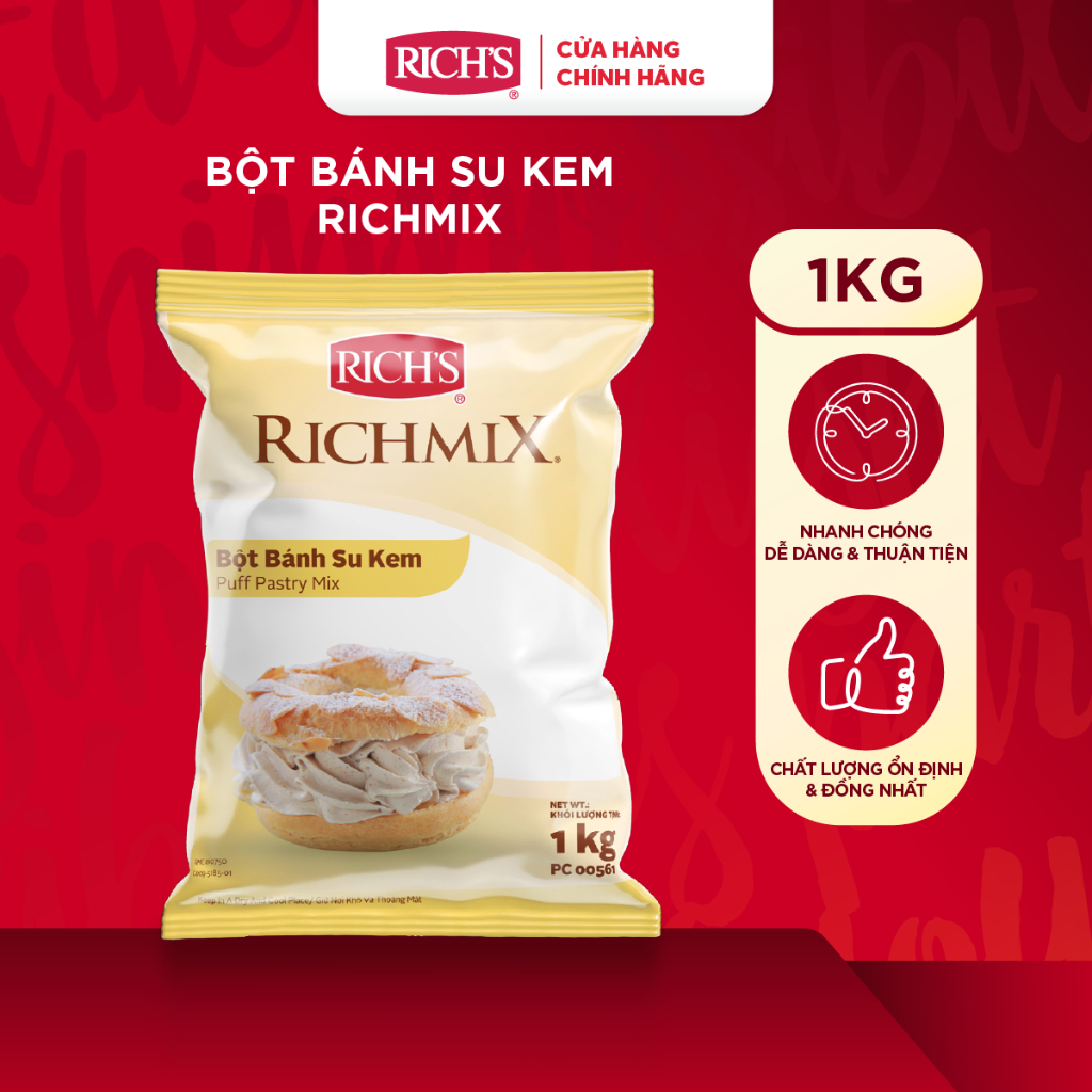 Bột Vỏ Su Kem Rich's Túi 1Kg - Bột Làm Bánh Su Kem Ngon