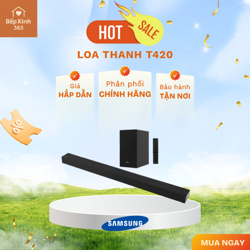Loa Samsung HW-T420 – Loa Thanh 2.1 Kênh, Công Suất 150W, Bass Mạnh Mẽ
