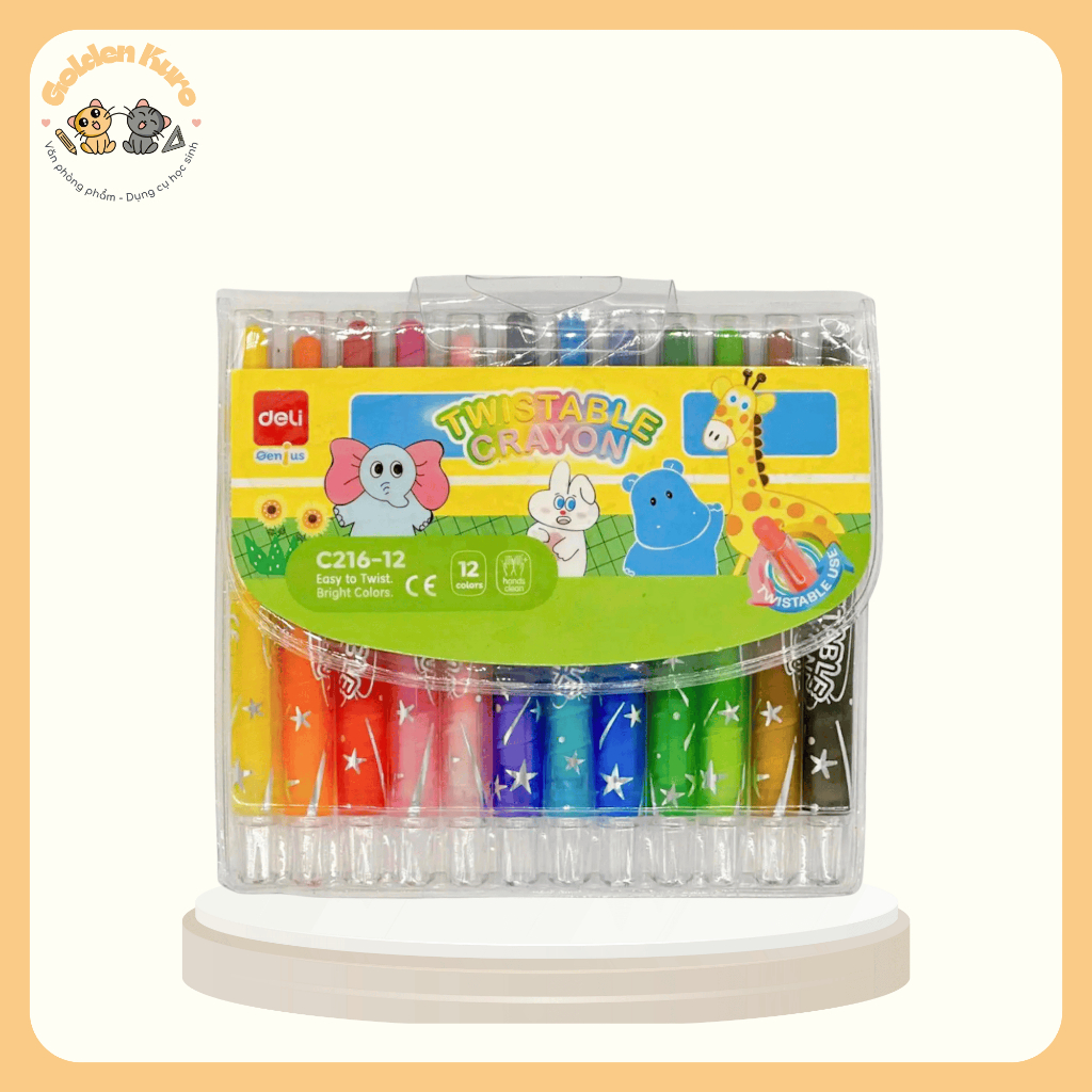Bút sáp vặn C216 - 12/18/24M - DELI | VPP Golden Kuro