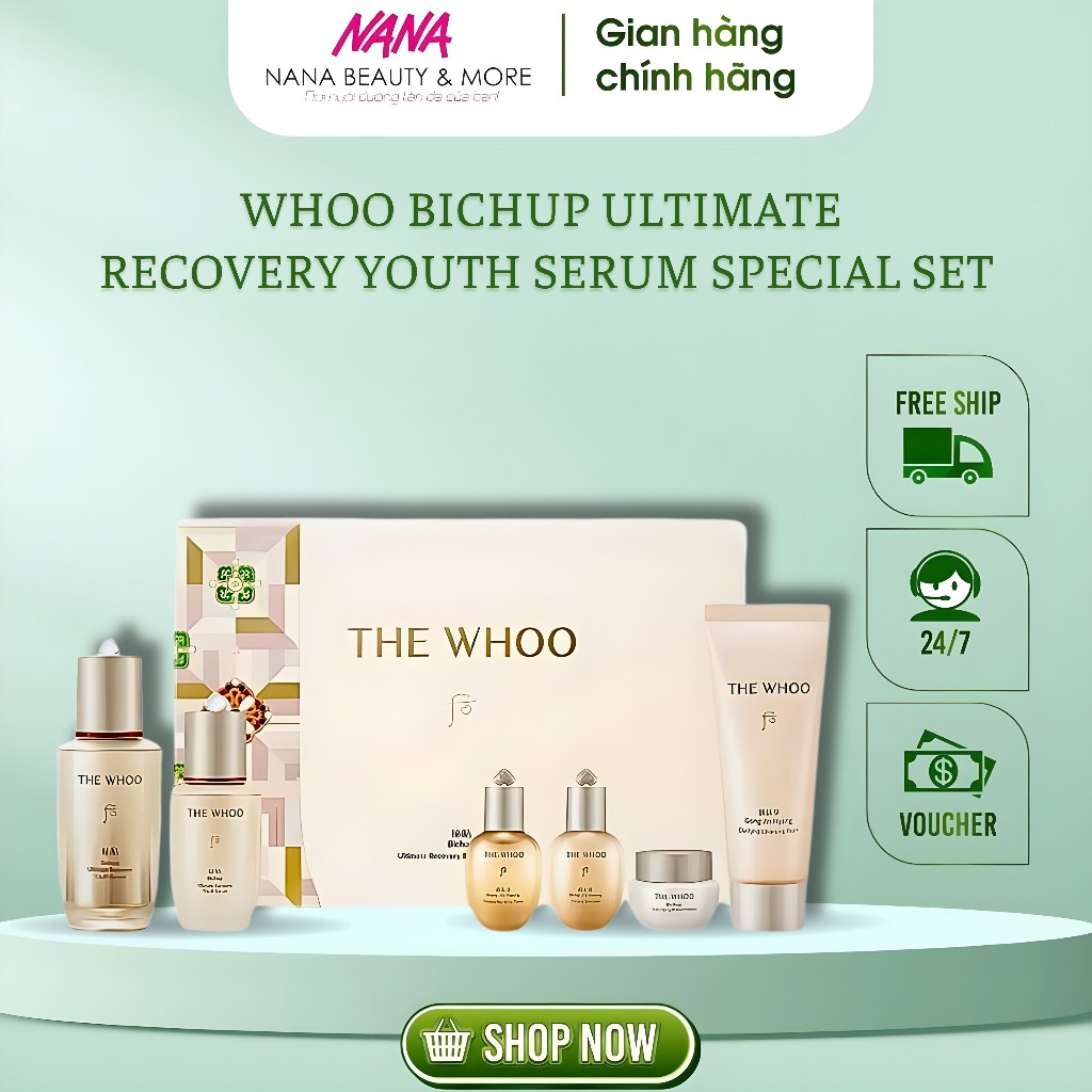 Set Tinh Chất 6 Món Bichup THE WHOO Bichup Ultimate Recovery Youth Serum - Nana Shop