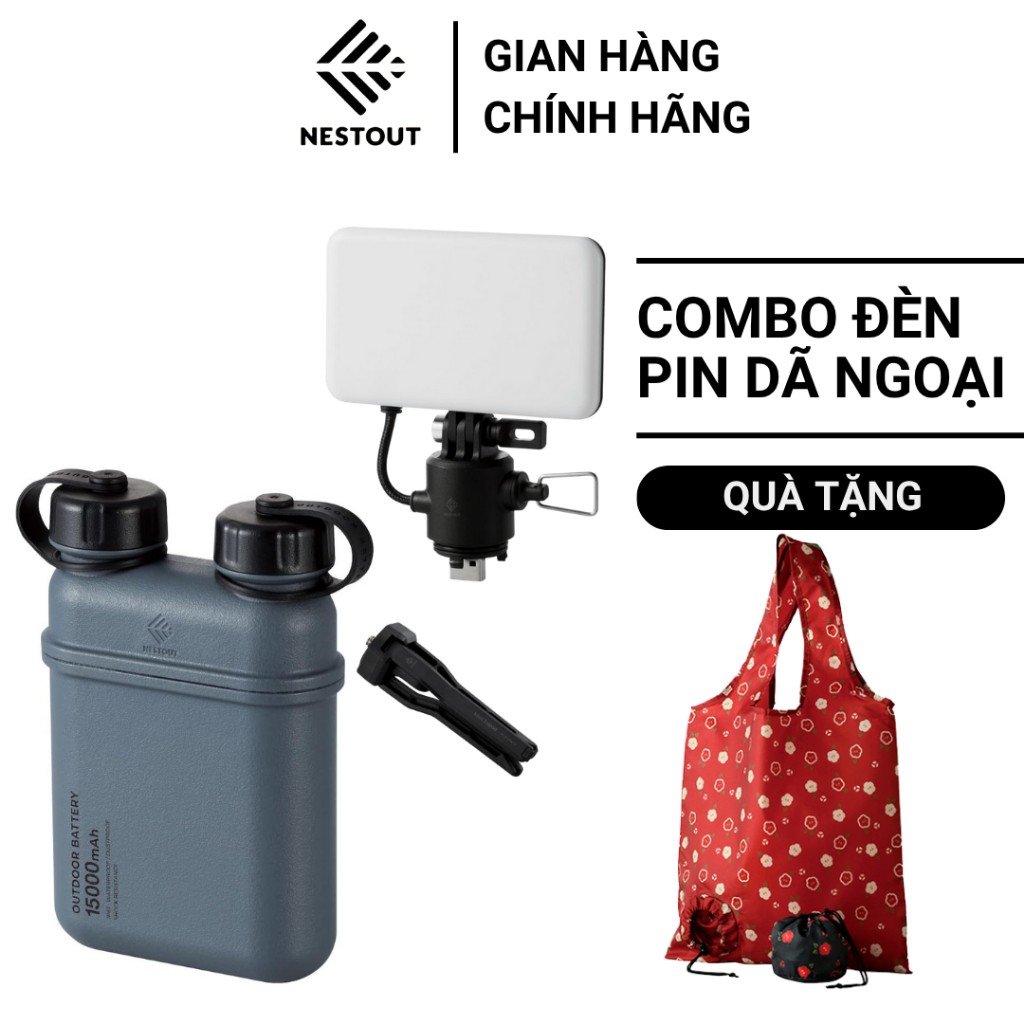 COMBO Đèn LED Camping Dã Ngoại 12W Và Pin Dự Phòng 15000 mAh NESTOUT - ELECOM VIETNAM OFFICIAL SHOP