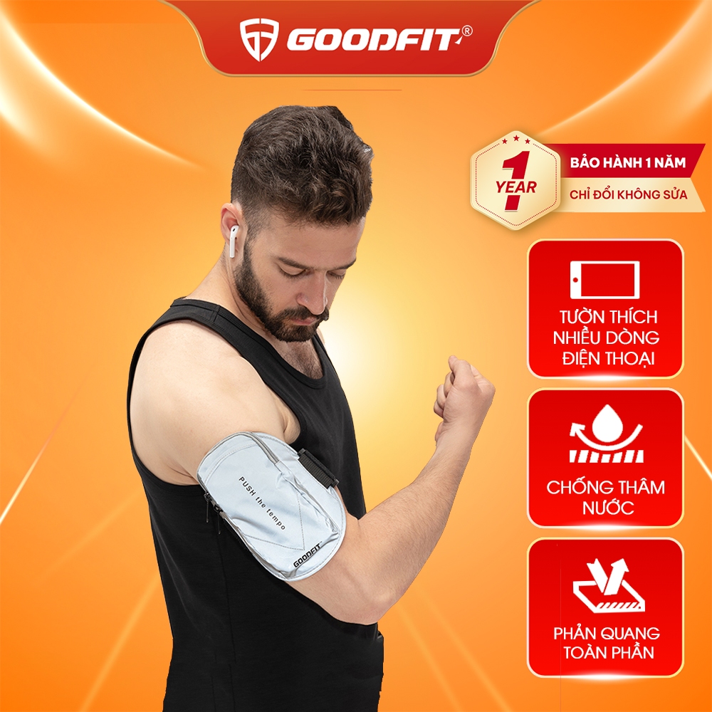 Túi đựng điện thoại đeo tay chạy bộ GoodFit chống nước, phản quang GF201RA