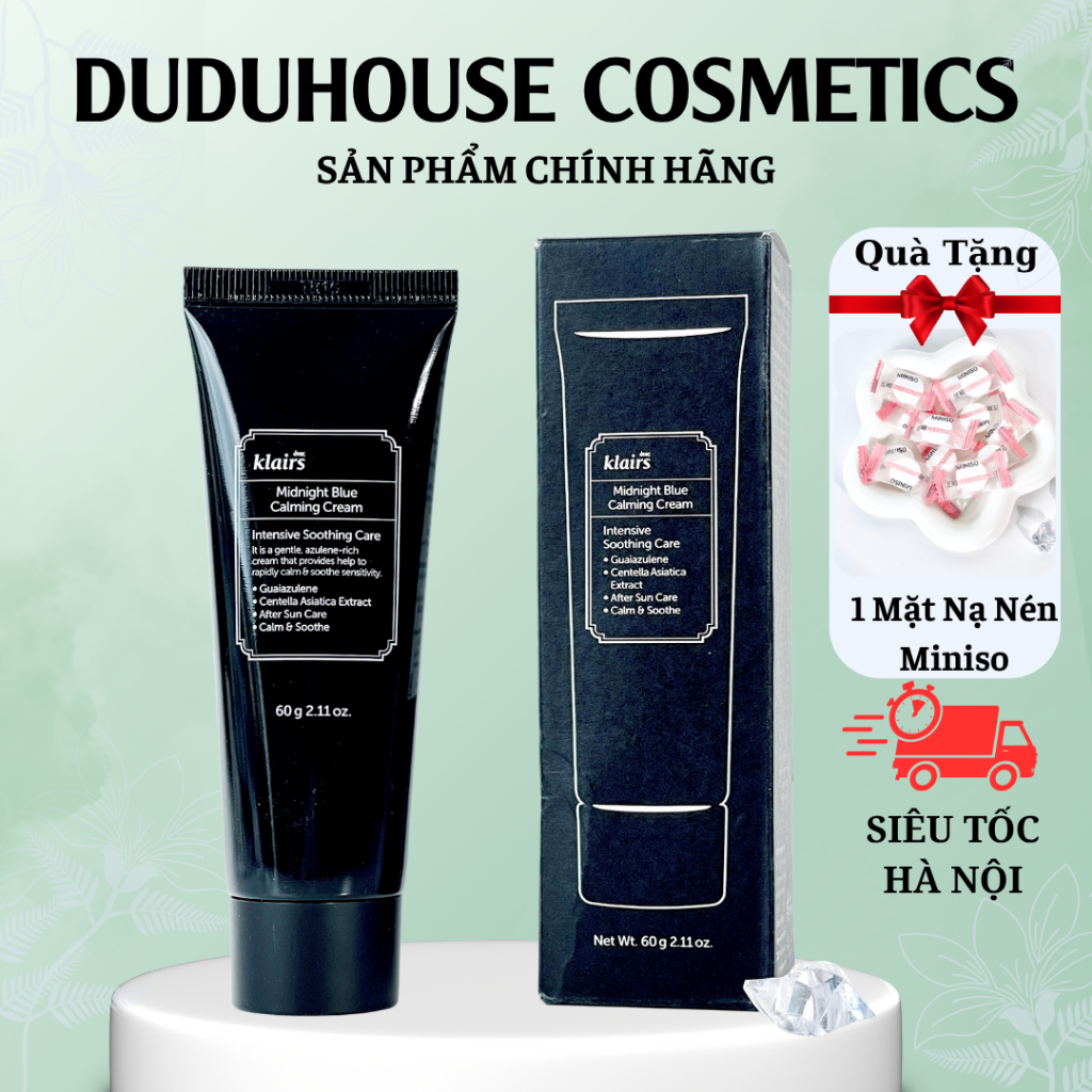 Kem Đêm Klairs Phục Hồi Da Klairs Midnight Blue Calming Cream 60ml Duduhouse