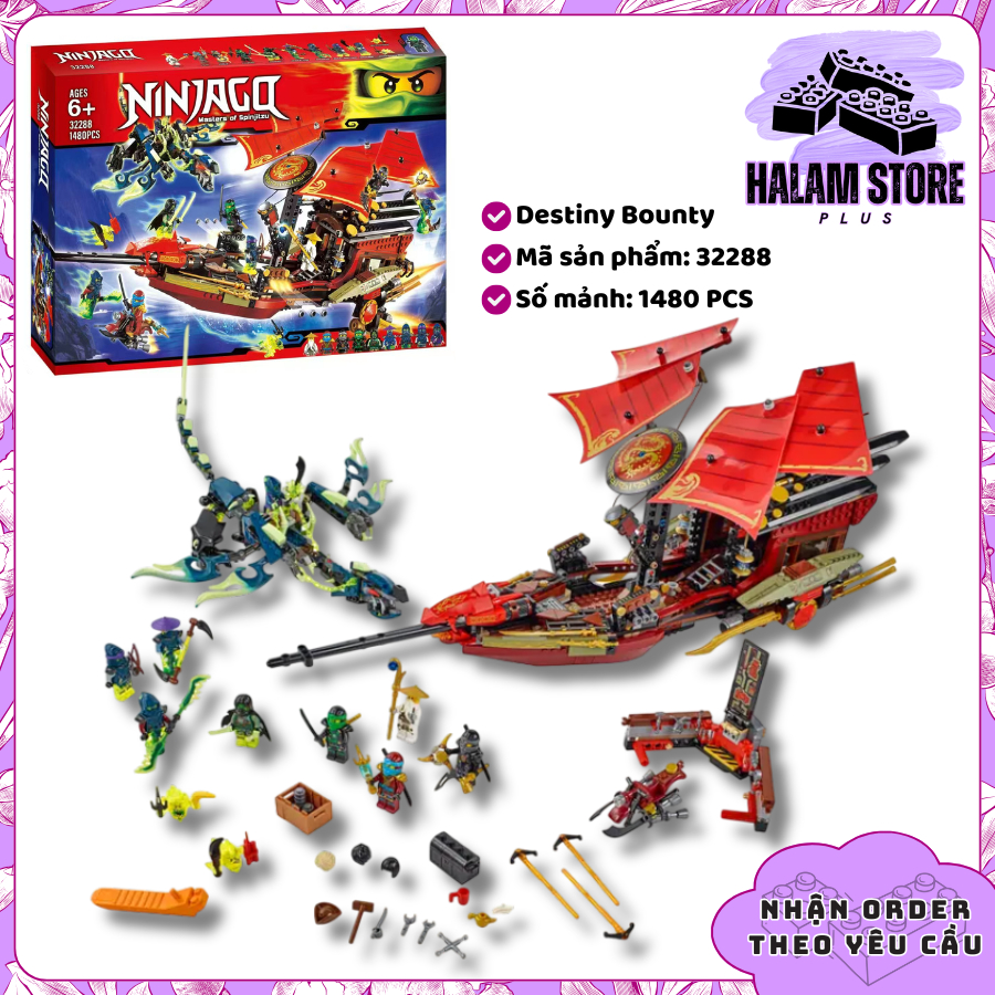 [Rẻ vô địch] Mô hình đồ chơi xếp hình thuyền Ninja Destiny Bounty chất lượng mã 32288