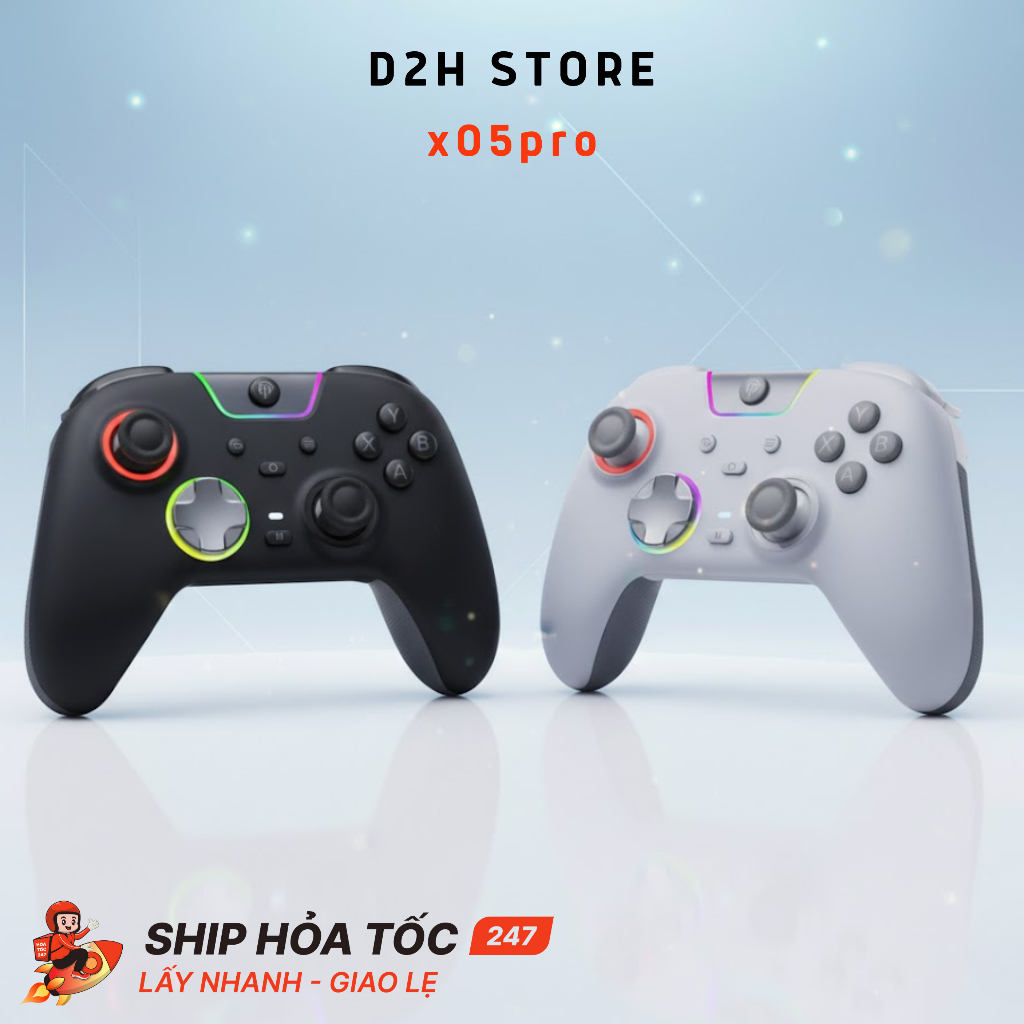 [BẢO HÀNH 12 THÁNG] Tay Cầm Chơi Game EasySMX X05 Pro – Hall Effect, Rung Trigger, LED RGB
