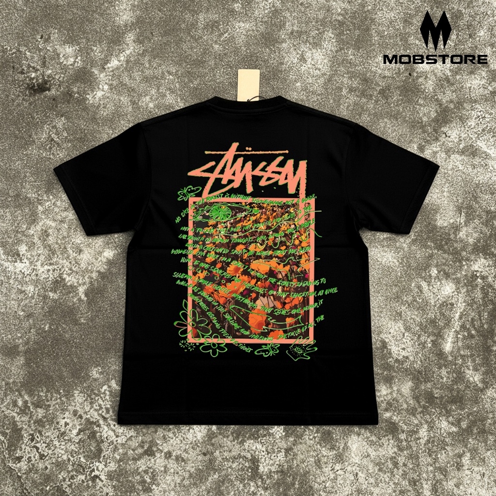 Áo Thun Stussy Super Bloom  Form Rộng Unisex Cotton Cao Cấp Dày Dặn - MOB STORE