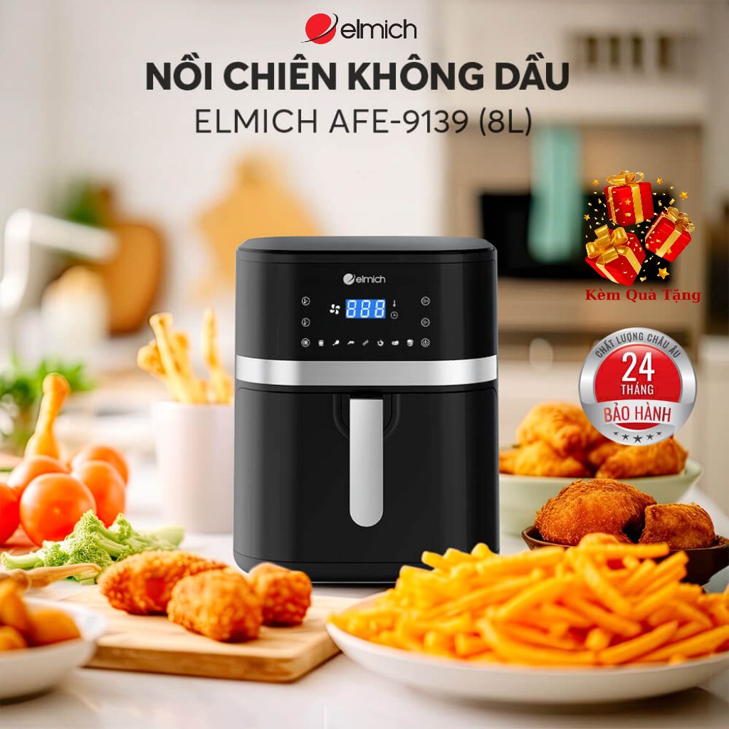 [Hàng mới về] Nồi chiên không dầu Elmich AFE-9139 - Chính hãng tiêu chuẩn châu âu
