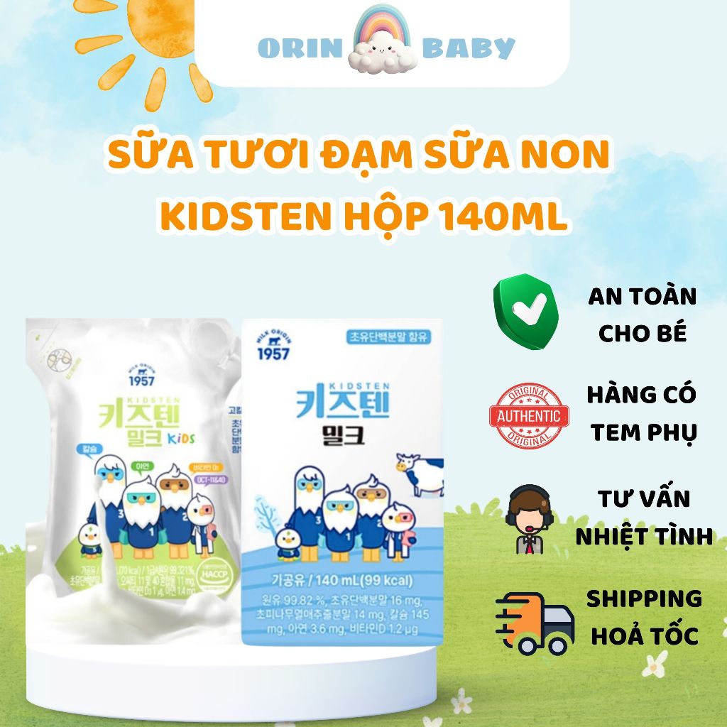 Sữa tươi đạm sữa non Kidsten hỗ trợ tăng chiều cao và đề kháng nhập khẩu Hàn Quốc - Orin Baby Store