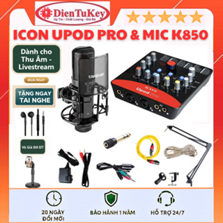  Bộ Combo Mic Thu Âm Hát Livestream Sound Card Icon Upod Pro và Mic TAKSTAR PC K850 Thu Âm Điện Thoại Máy Tính 