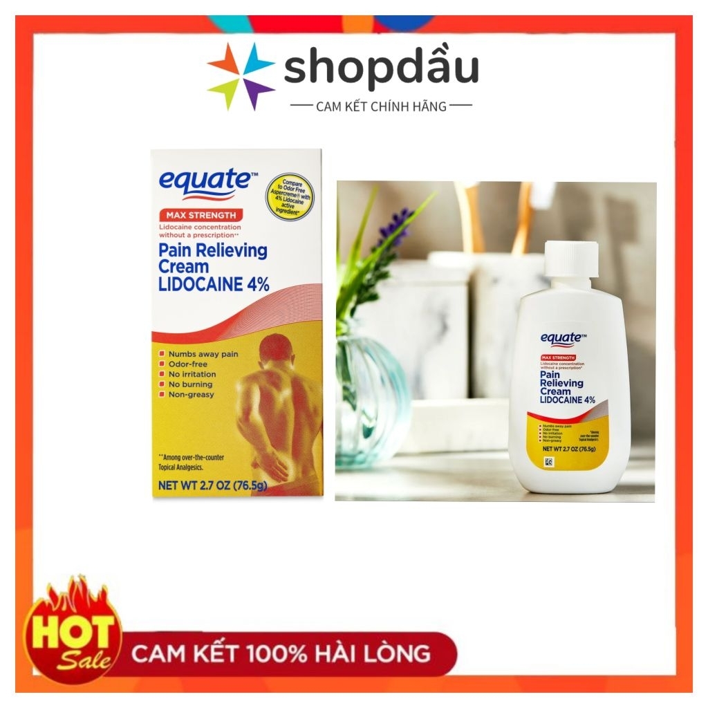 Kem xoa bóp xương khớp Equate Cream Lidocaine 4%