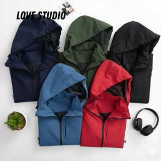 Áo khoác gió nam nữ phong cách basic, áo 2 lớp có mũ chống nắng, cản gió form rộng unisex [AK00]