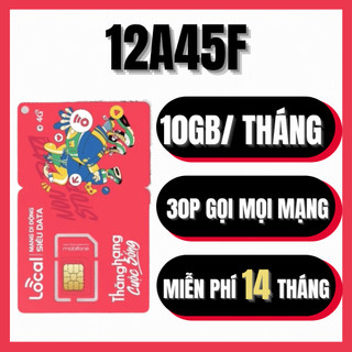 [ FREE 14 THÁNG ] Sim 5G Local Mobifone 12A45F Tặng Data Vào Mạng Kèm Nghe Gọi Không Cần Nạp Tiền