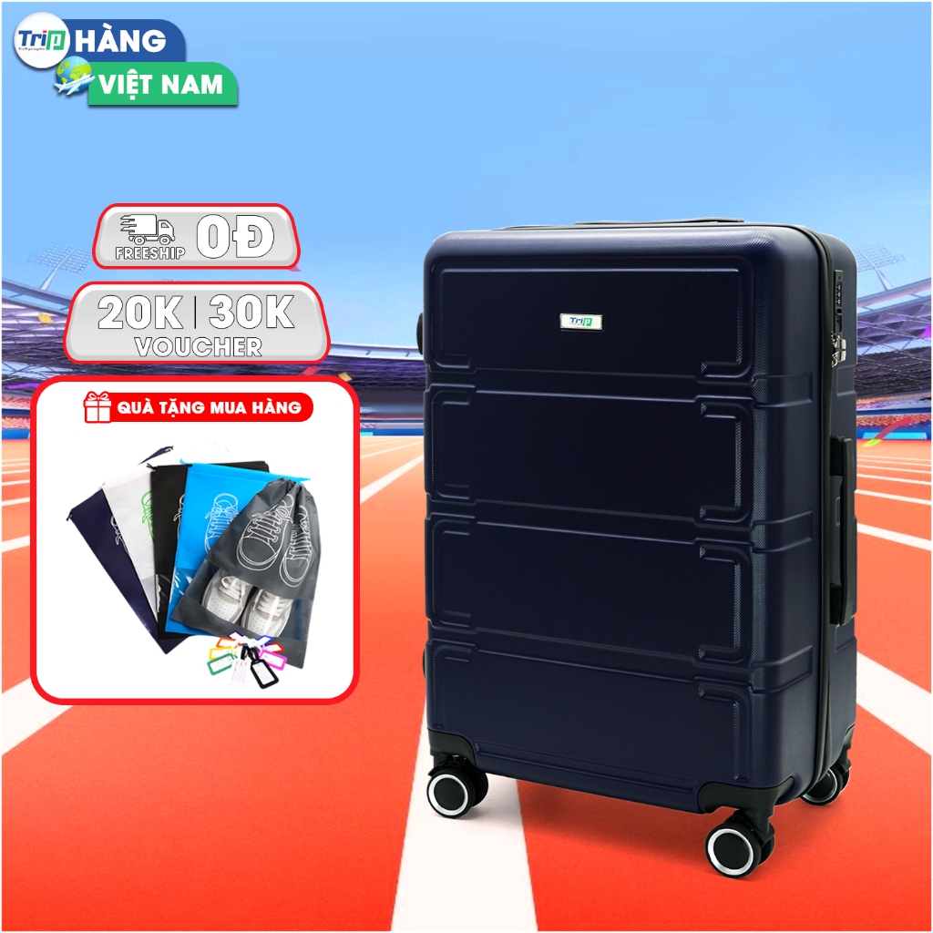 [ TẶNG TÚI ĐỰNG GIÀY + THẺ TAG ] Vali nhựa cao cấ[ TRIP P806 size 24inch ký gửi 20kg hàng lý - Bảo h