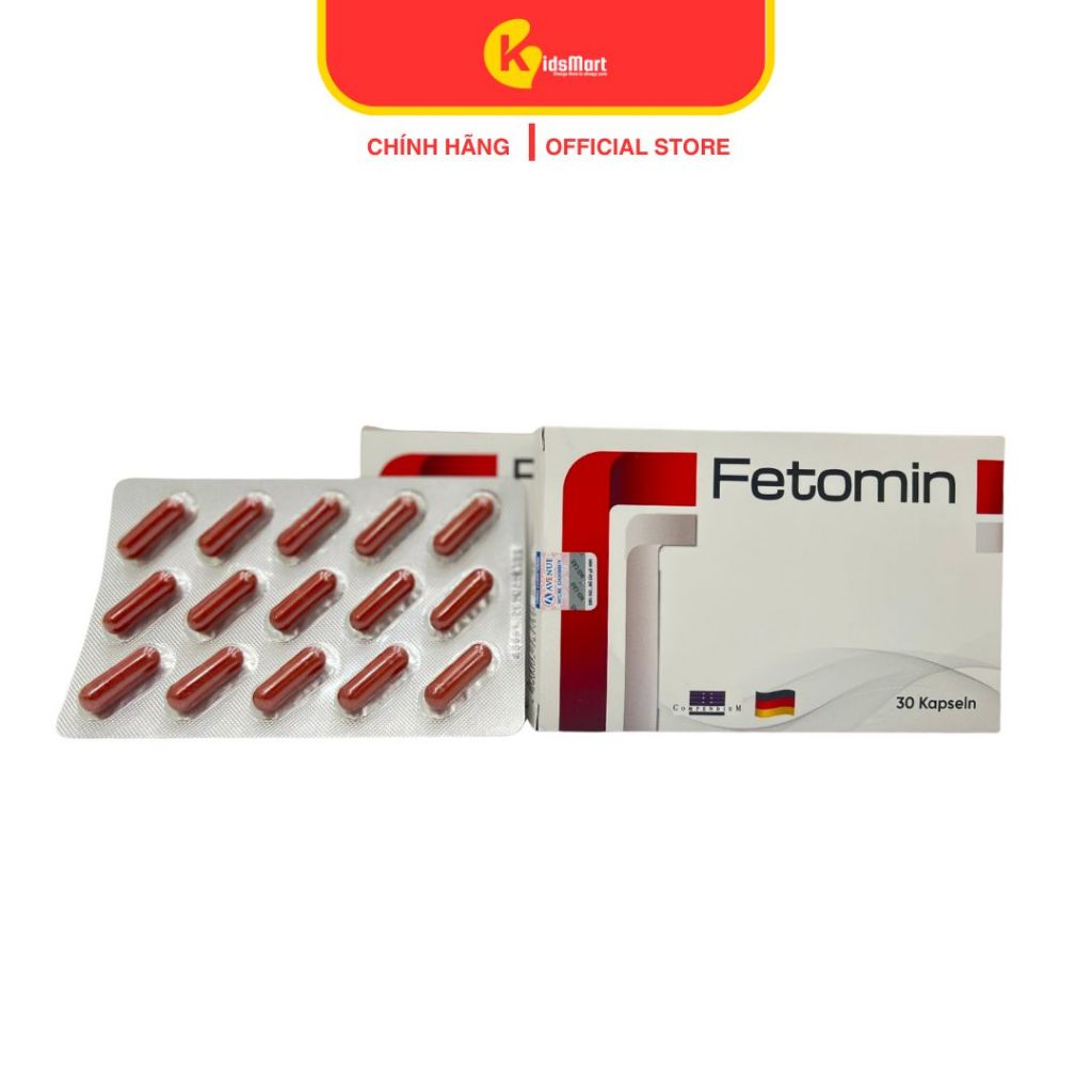 Sắt hữu cơ Fetomin Đức, 30 viên/hộp