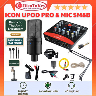  Mic Thu Âm  Micro Livestream Trọn Bộ Soundcard ICON UPOD PRO & Mic TAKSTAR SM8B New ⚡BH 1 NĂM⚡ Thu Âm Điện 