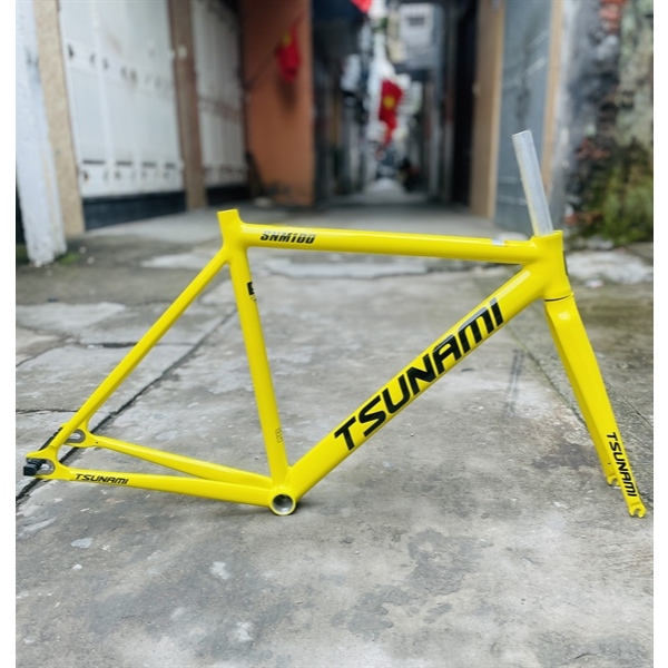 Khung Fixed Gear Tsunami SNM100 sơn màu vàng