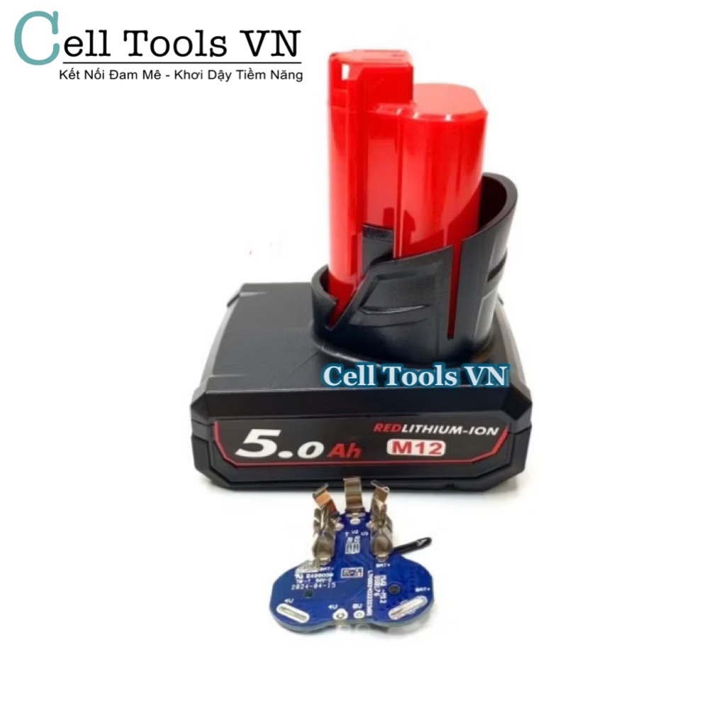 Vỏ mạch MIL 12V - 5Ah 3S2P nhận sạc zin (6cell - 18650)