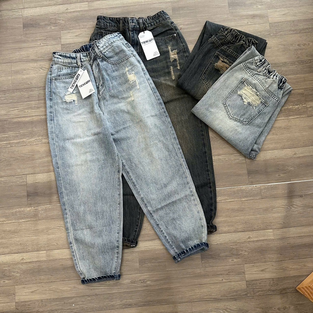 Quần Baggy Cào Chun 95Cm Size S/6XL Chất Jean mềm,Quần bò boy