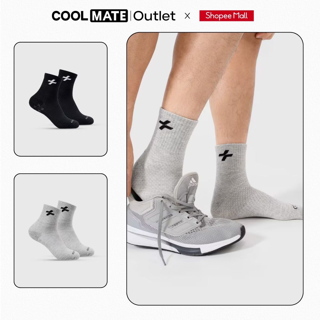 [Coolmate Outlet] Tất Cổ Trung Unisex ThoángKhí, Chống Trượt