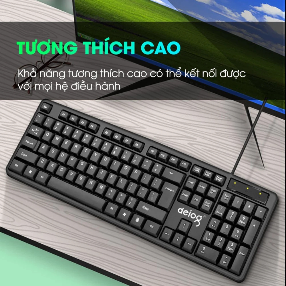 Bàn Phím Vi Tính Có Dây Logitech K122 (Hàng OEM) và Deiog DY-801D/ Dell Sk 8115/ Limeide K15/ HP K1600/ JERTECH K328. NL