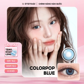  Kính áp tròng EYEIYAGI lens xanh đại dương Colorpop Blue giãn tròng 14.2mm lens cận 3 tháng  0-8 độ  