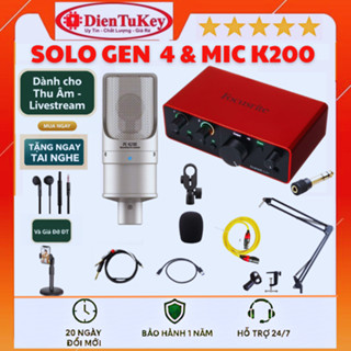 Bộ Combo Mic Thu Âm Hát Livestream Sound Card Focusrite Solo Gen 4 & Mic TAKSTAR PC K200 Thu Âm Điện Thoại Máy Tính 