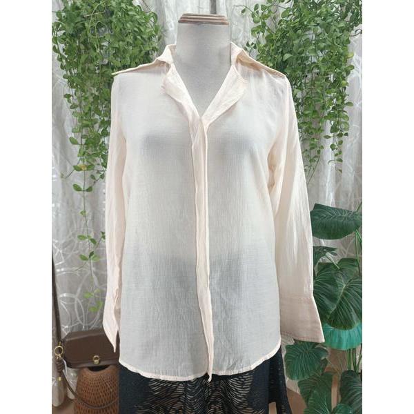 RUZA thanh lý - Áo sơ mi mỏng tay dài bymo - Size M