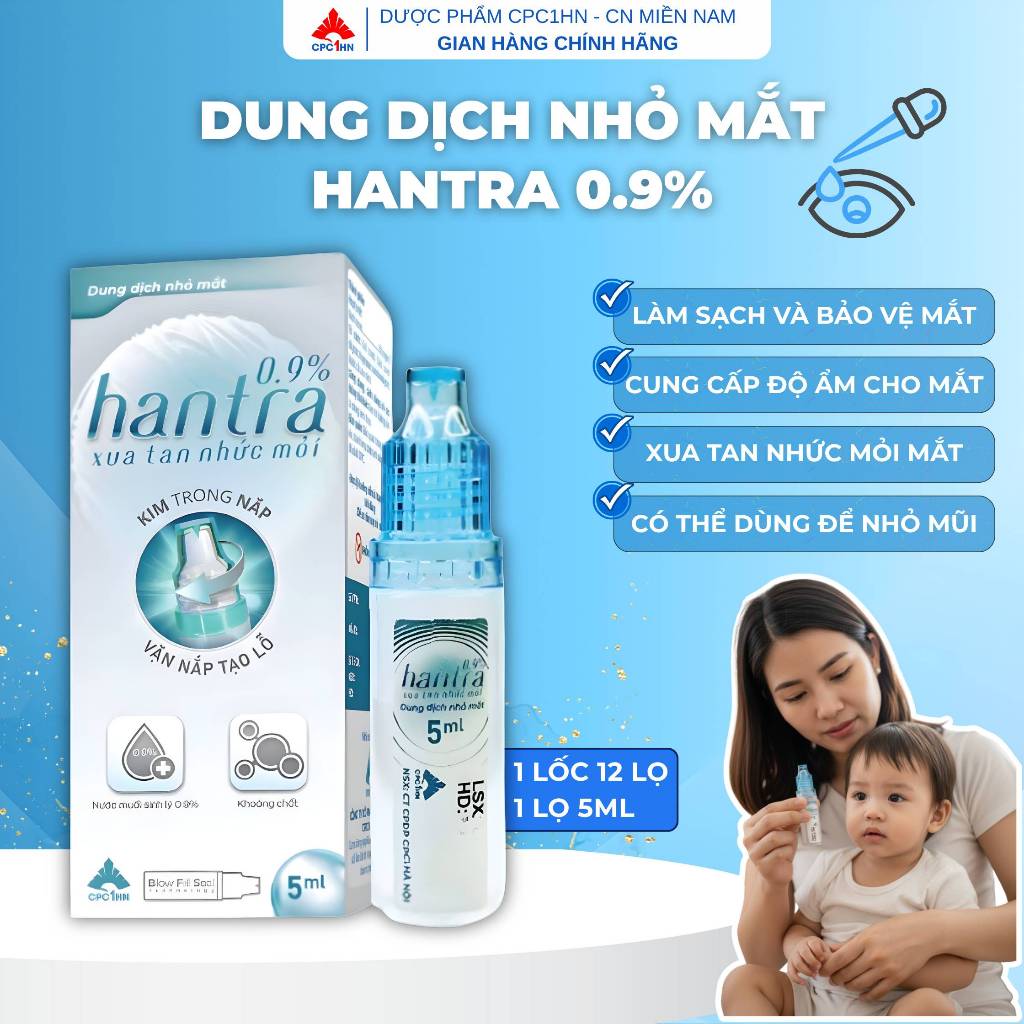 Nước Muối Nhỏ Mắt Hantra Nacl 0,22%