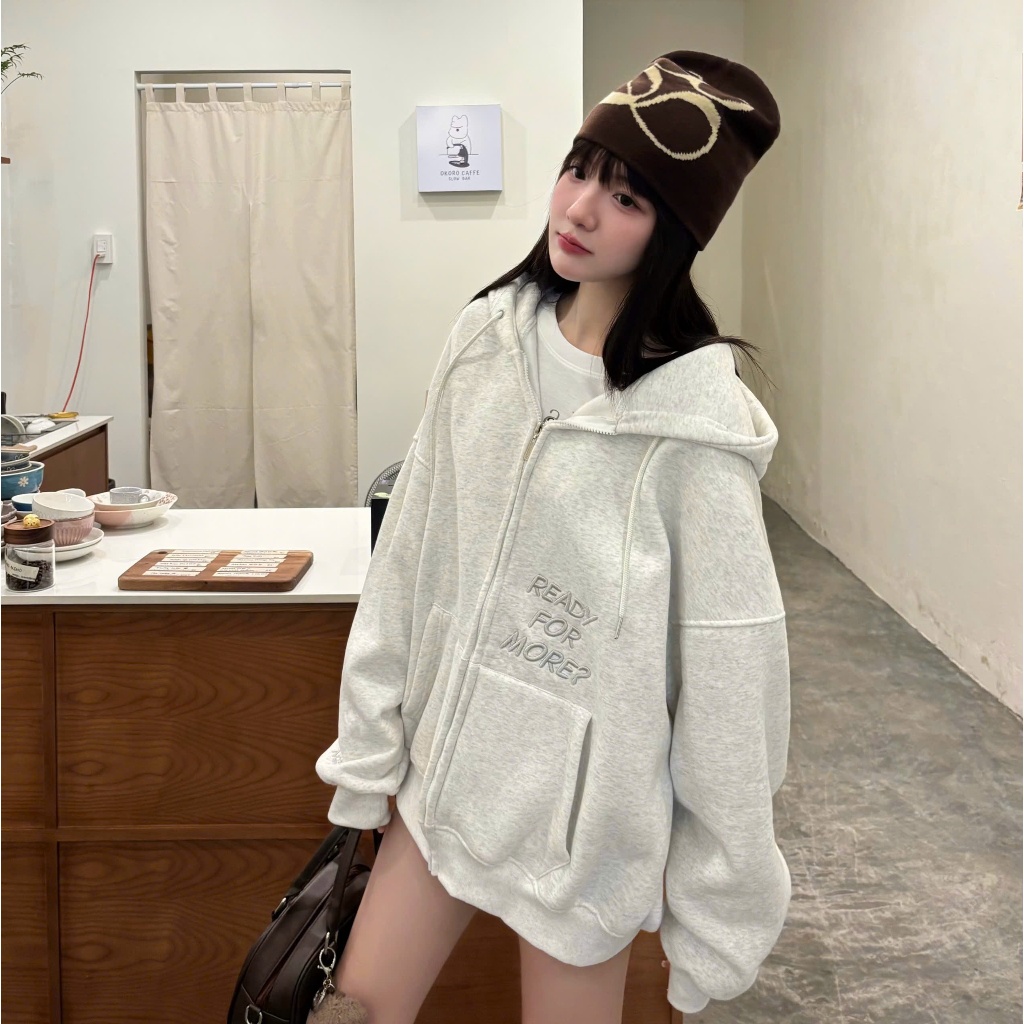 Áo Khoác Nỉ Hoodie Zip COTTON Thêu Nổi NQ30 LUNI Chống Nắng Tốt Form Rộng Nam Nữ Unisex (Không xù lông) | BigBuy360 - bigbuy360.vn