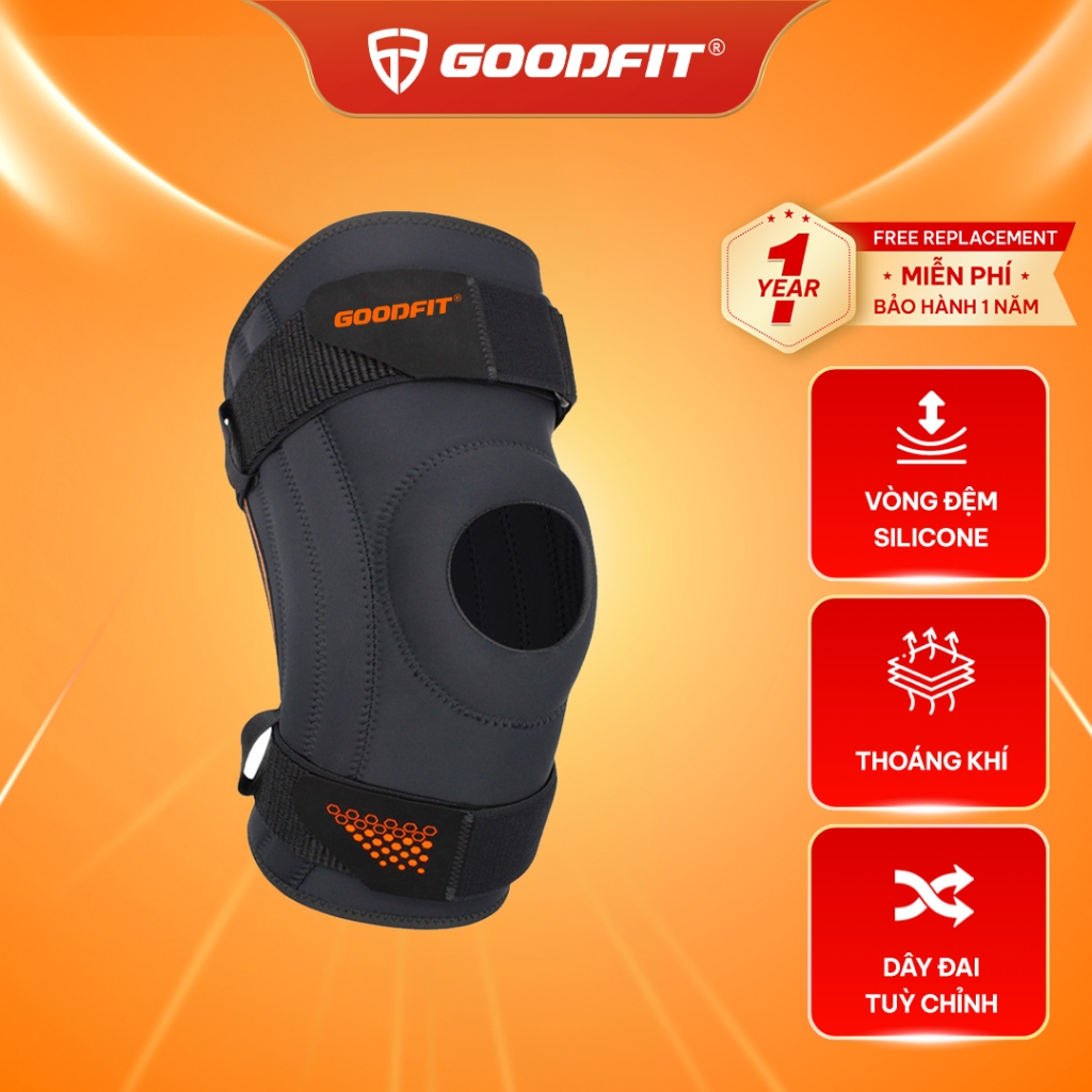 Đai bảo vệ đầu gối cao cấp chính hãng GoodFit GF525K, bó gối thể thao giúp tránh chấn thương
