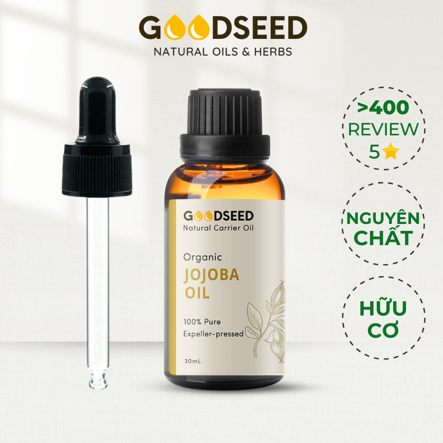 Dầu Jojoba hữu cơ ép lạnh GoodSeed 100% thiên nhiên nguyên chất - Pure Organic Carrier Oil