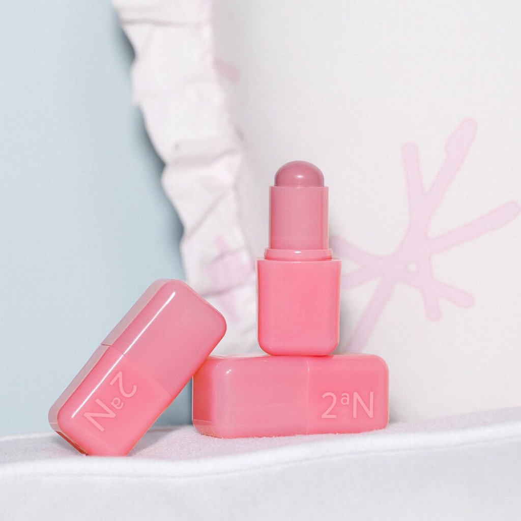 Má hồng, son 2aN Pocket Cotton Blurring Stick tặng kèm puff