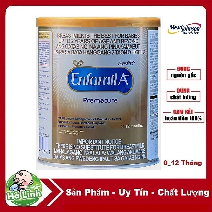 Sữa Bột Enfamil A+ Premature Formula Hộp 400g (Dành cho trẻ sinh non, thiếu tháng, nhẹ cân)
