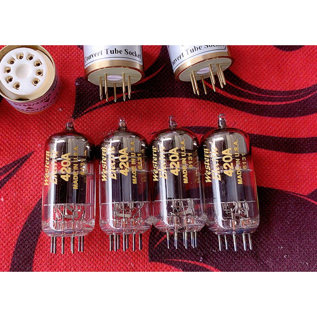 Đèn Western 420A và Adapter chuyển sang 12AX7