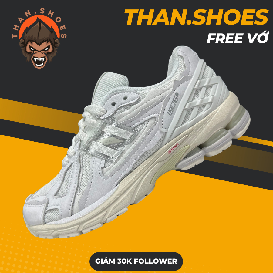 Giày Sneaker NB 1906 Protection Pack White, NB 1906 Trắng Full - Than.Shoes