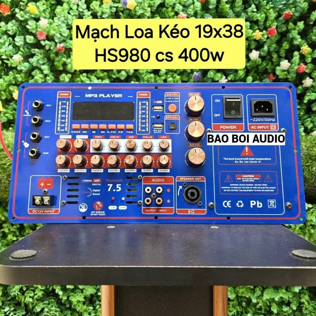 Mạch Loa Kéo HS980 400w Class D - Ver up phần mềm fix lỗi tự ngắt