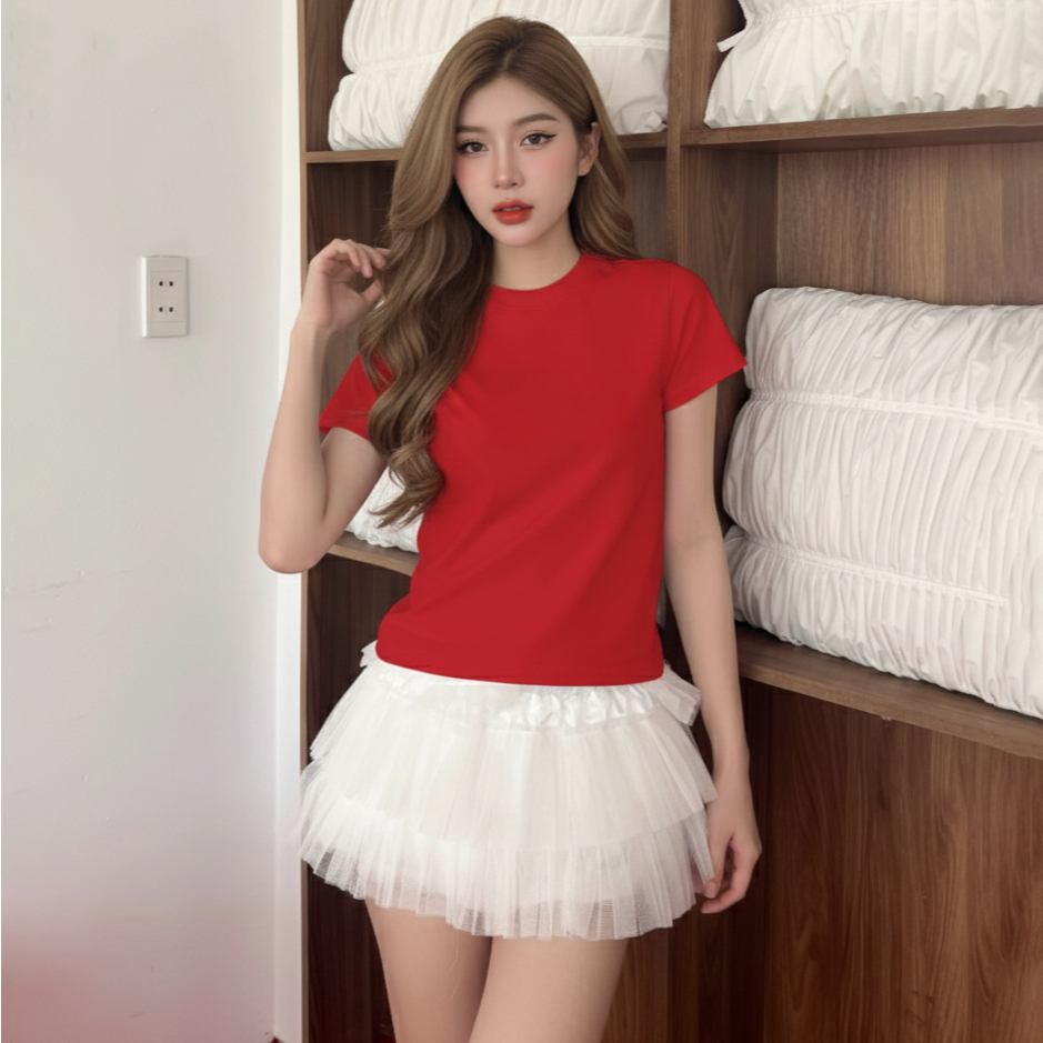 Áo Thun Baby Tee Trơn Dáng Ôm Ngắn DaaLaa Store Phong Cách Basic A5784 | BigBuy360 - bigbuy360.vn