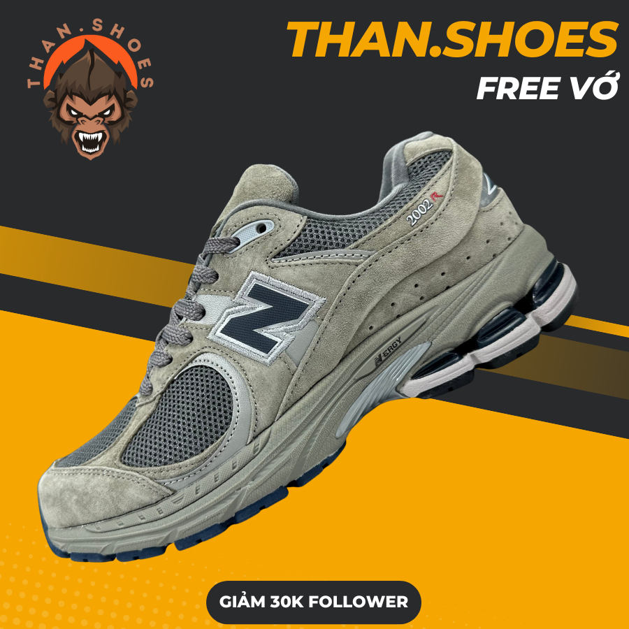 Giày Sneaker NB 2002 Light Grey, NB Xám Rêu - Than.Shoes