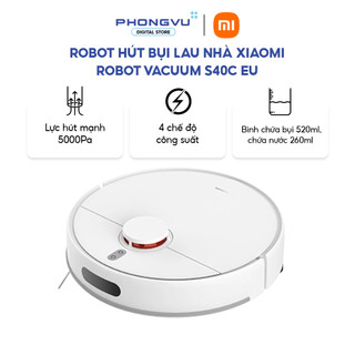  Robot hút bụi lau nhà Xiaomi Robot Vacuum S40C EU - Hút + Lau Cài Đặt Thông Minh Hoạt Động Êm Ái - Bảo hành 12 tháng 