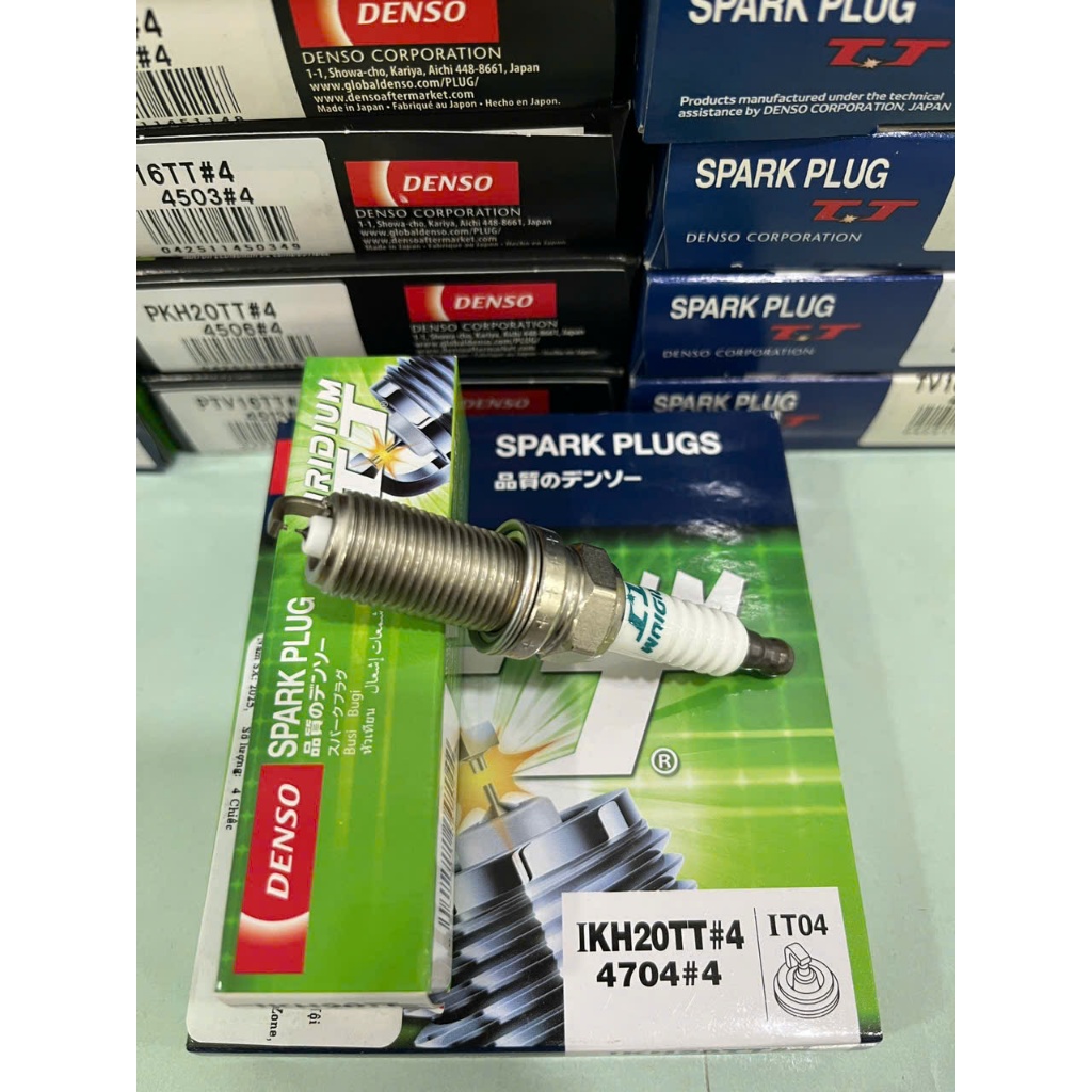 Hộp 4 Bugi DENSO Iridium Bạch Kim IKH20TT Cho Xe TOYOTA Innova, Fortuner, Xpander Cao Cấp