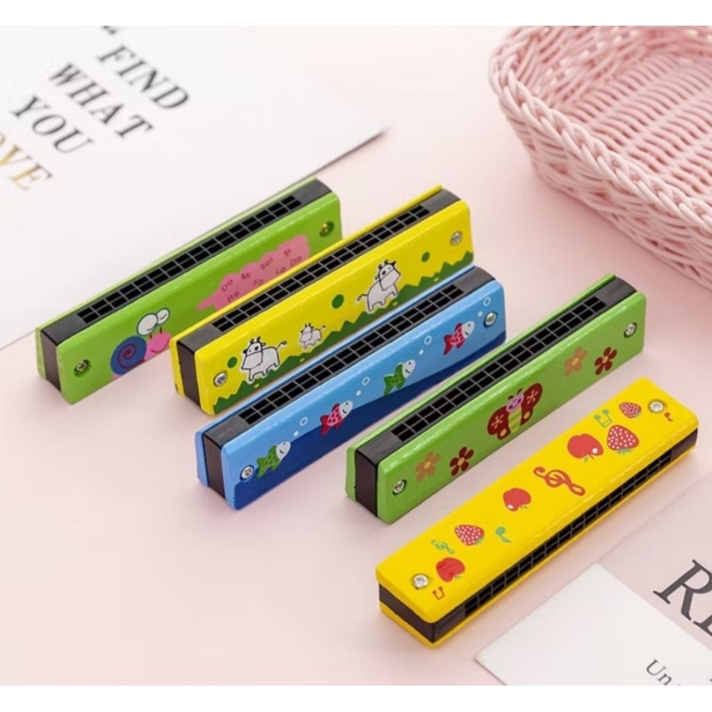 Đồ Chơi Kèn Harmonica 24 Lỗ Bằng Gỗ Cho Bé